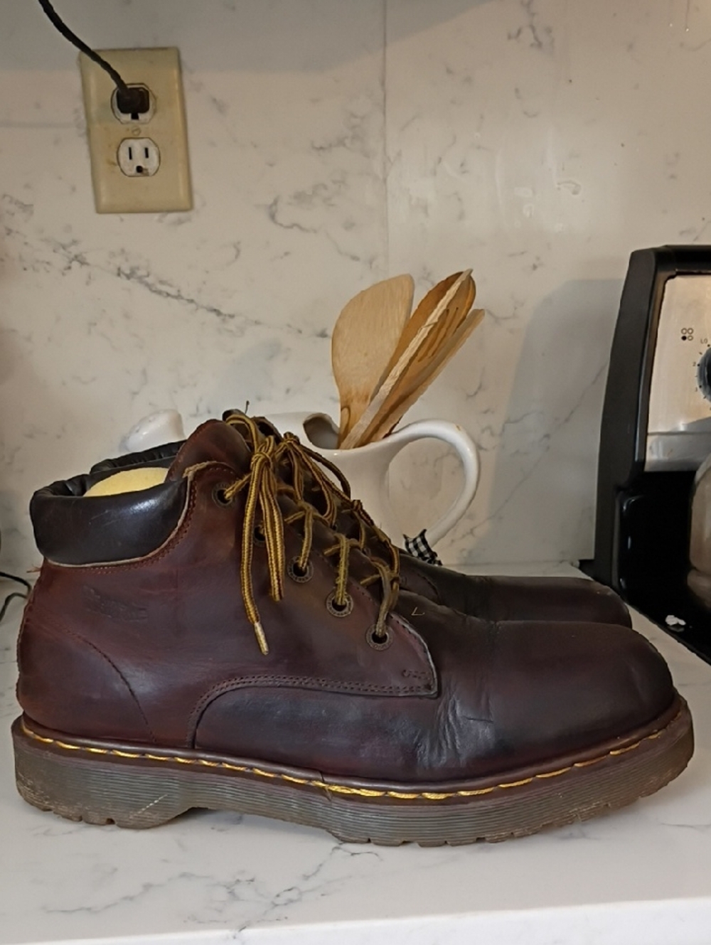 Dr. Martens  Men's Dark Brown Leather Lace-Up Work Boots. Made In England